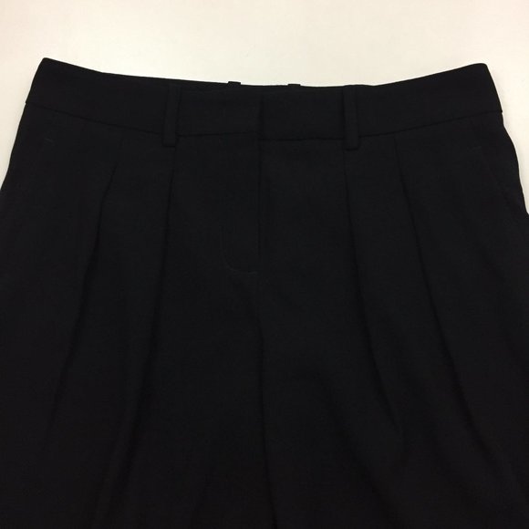 BABATON Black Japanese Fabric Button Hem Pleats Front Tapered Leg Dress Pants - Picture 4 of 9